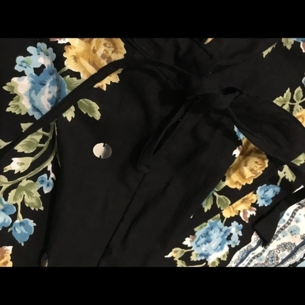 P J N Y Women's Sequins Flare Tie Waist Floral - Picture 8 of 8